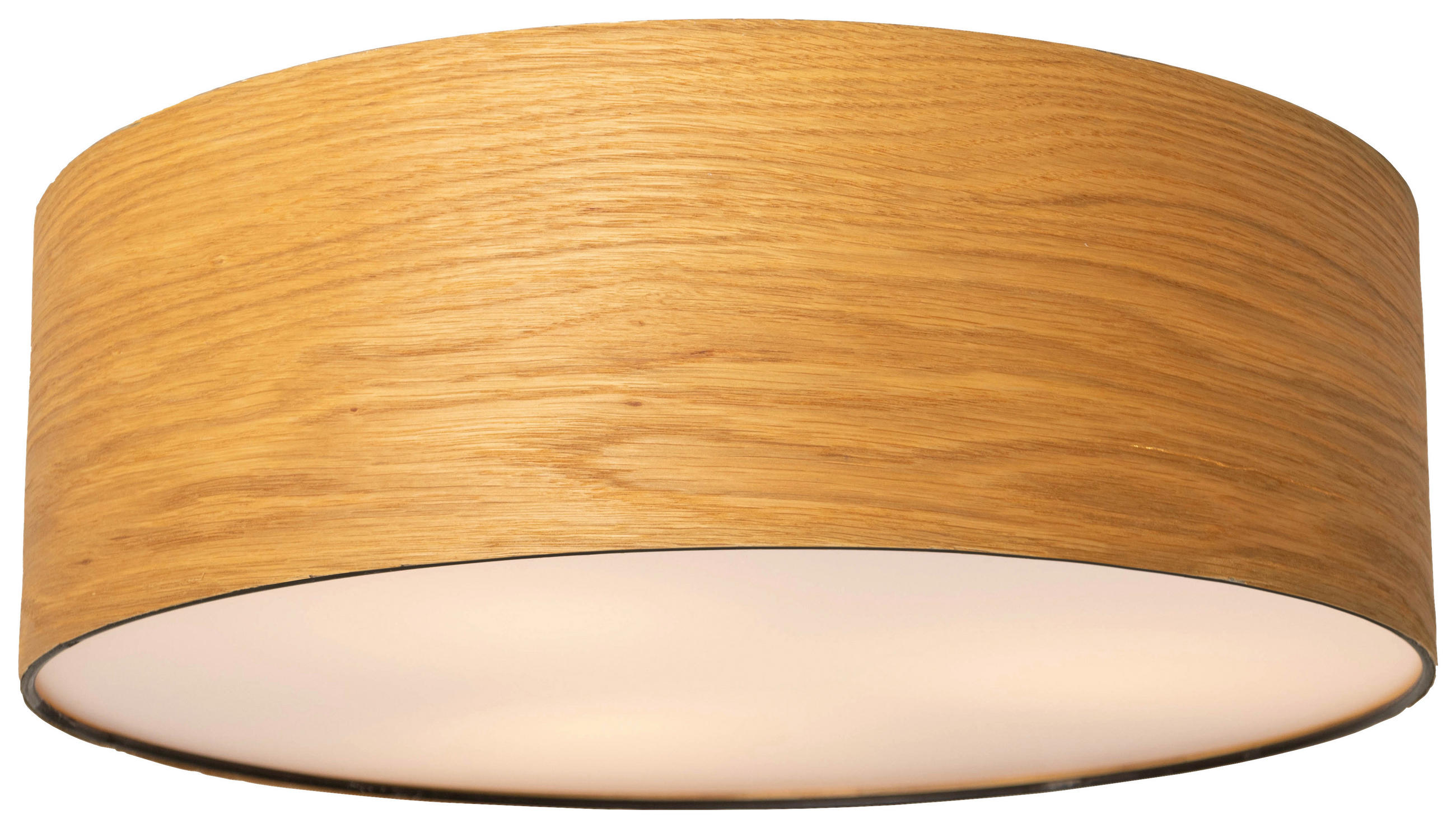 DECKENLEUCHTE  37/13 cm    - Weiss/Eichefarben, Design, Holz/Kunststoff (37/13cm) - Novel