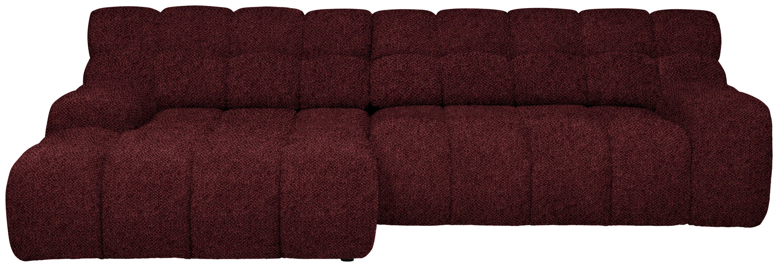 ECKSOFA in Webstoff Bordeaux  - Bordeaux/Schwarz, Modern, Kunststoff/Textil (180cm) - Welnova