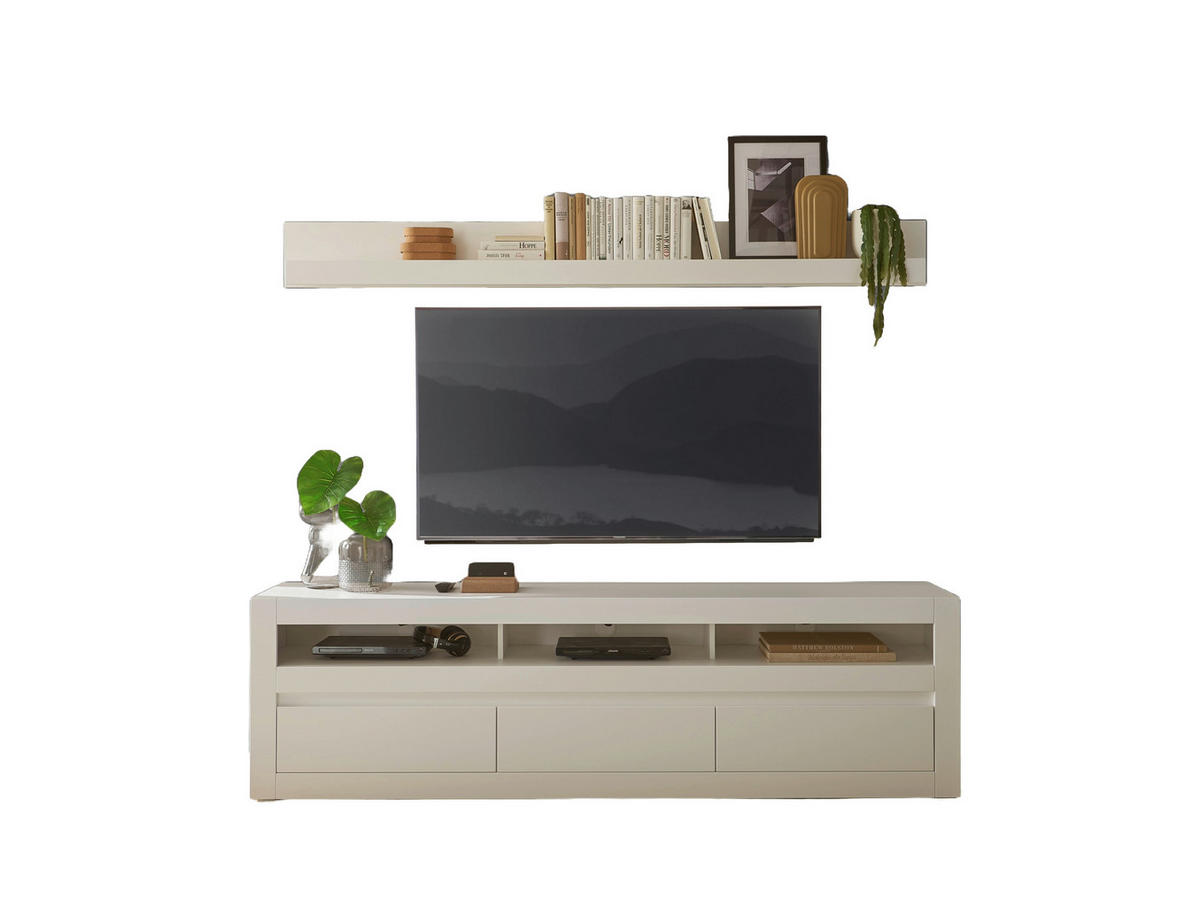 WOHNWAND 2-teilig  in Weiß, Eichefarben  217/170/42 cm  - Eichefarben/Weiß, Design, Holzwerkstoff (217/170/42cm) - MID.YOU