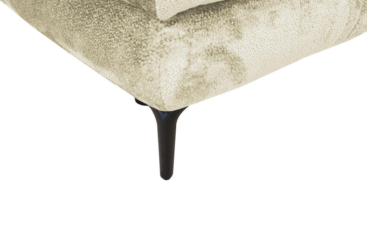 SCHLAFSOFA Chenille Creme  - Creme/Schwarz, KONVENTIONELL, Textil/Metall (203/94/96cm) - Carryhome