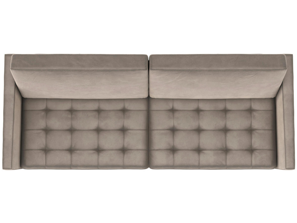 SCHLAFSOFA Velours Taupe  - Taupe/Schwarz, Basics, Kunststoff/Textil (207/86/86cm) - Livetastic