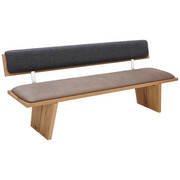 SITZBANK in Holz, Metall, Textil Anthrazit, Edelstahlfarben, Eichefarben, Fango - Edelstahlfarben/Fango, KONVENTIONELL, Holz/Textil (200/83/64cm) - Venjakob