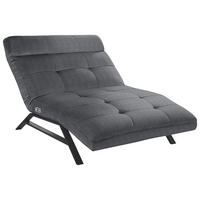 RELAXLIEGE in Cord Anthrazit  - Anthrazit/Schwarz, Design, Textil/Metall (120/54-113/158-198cm) - Pure Home Lifestyle