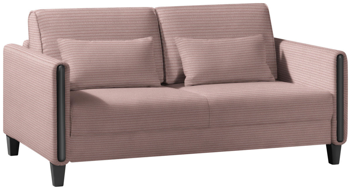 SCHLAFSOFA in Holz, Textil Schwarz, Altrosa  - Schwarz/Altrosa, Design, Holz/Textil (174/88/104cm) - Niels Andersson