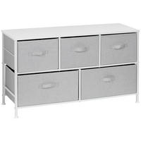KOMODA, šedá, bílá, 99/55/30 cm - šedá/bílá, Moderní, kov/kompozitní dřevo (99/55/30cm) - PBJ