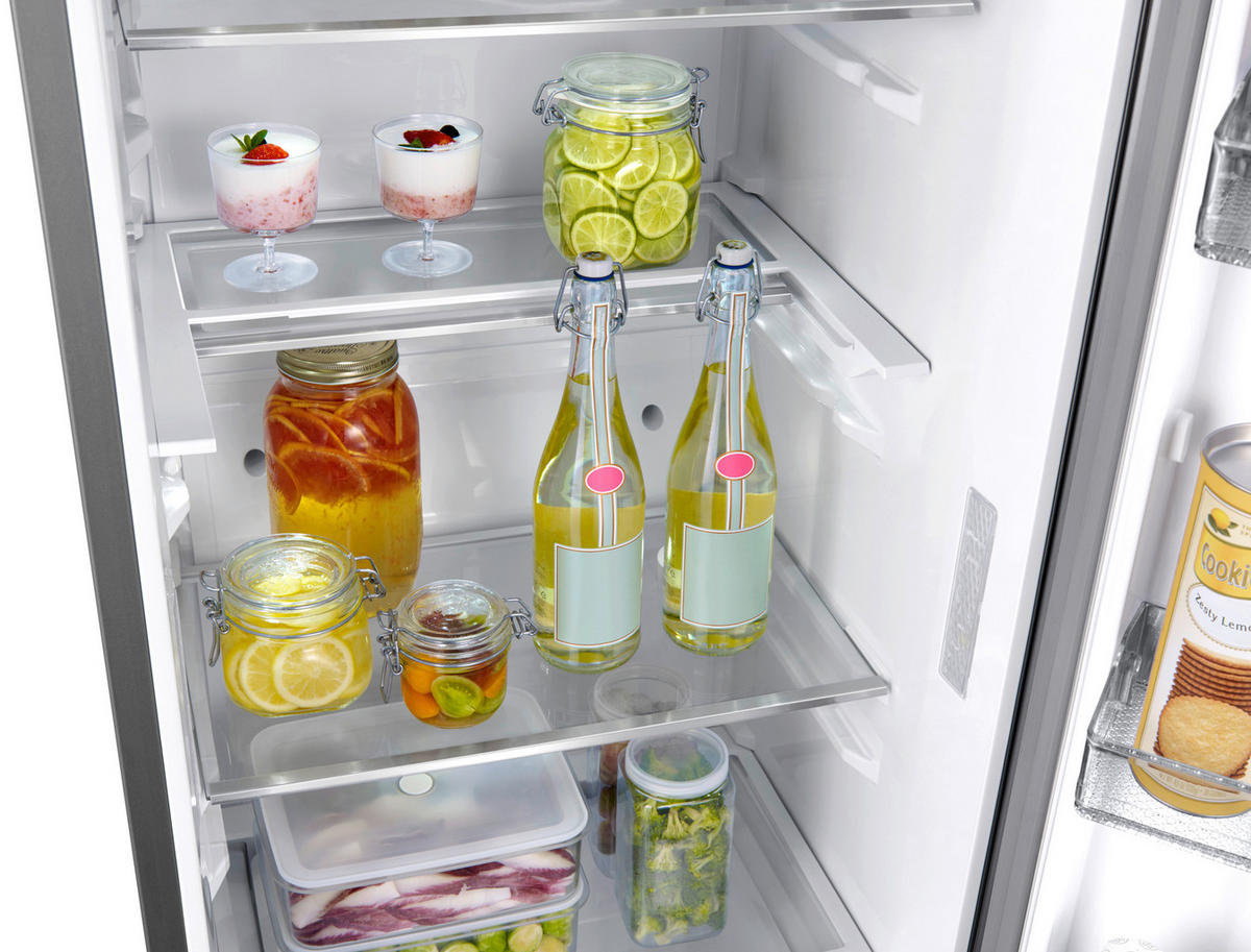 KÜHLSCHRANK 59,5/186/64,4 cm RR39C7BH6S9/EG  - Edelstahlfarben, Basics, Glas/Kunststoff (59,5/186/64,4cm) - Samsung