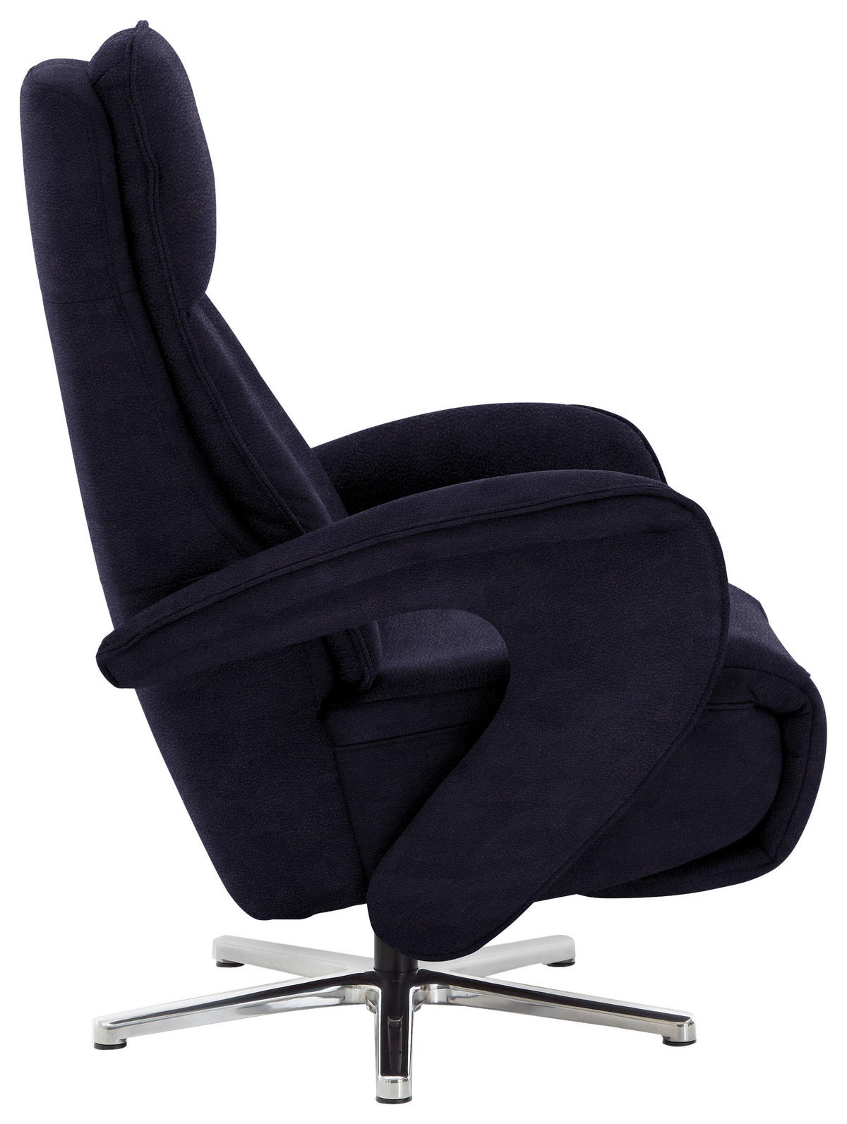 RELAXSESSEL Mikrofaser Kopfteilverstellung    - Chromfarben/Schwarz, Design, Textil/Metall (77/110/87cm) - Valdera