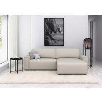 ECKSOFA CHANCE Sandfarben Struktur  - Sandfarben/Schwarz, MODERN, Kunststoff/Textil (265/164cm) - Trendmanufaktur
