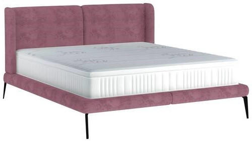 KÁRPITOZOTT ÁGY 180/200 cm  fáradtrózsaszín  - fekete/krém, Modern, textil/fém (180/200cm) - Livetastic