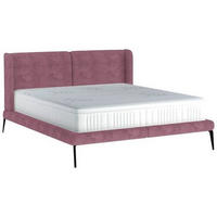 Polsterbett inkl. Matratze Topper, gepolstertes Kopfteil, Matratze 180/200 cm  in Altrosa  - Creme/Altrosa, MODERN, Textil/Metall (180/200cm) - Livetastic