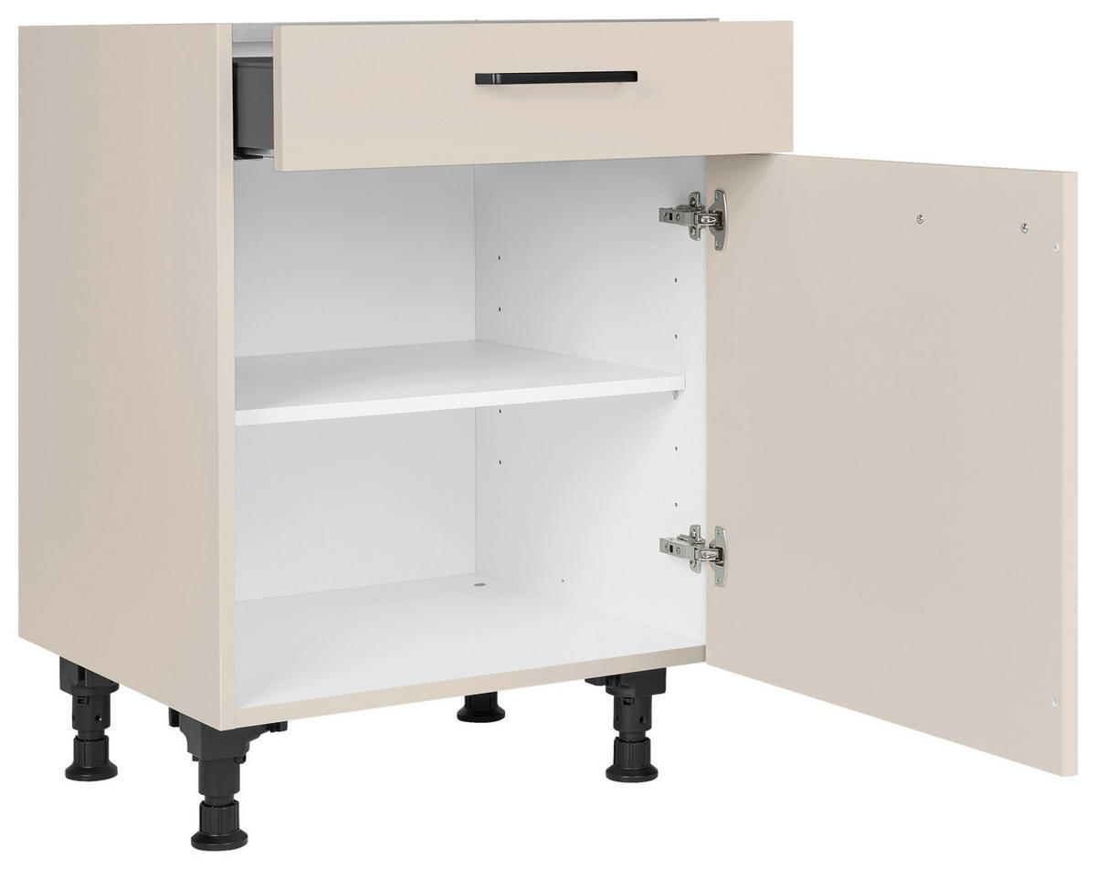 SCHUBKASTENUNTERSCHRANK 60/87/56 cm  in Sandfarben  - Sandfarben/Schwarz, MODERN, Holzwerkstoff/Metall (60/87/56cm) - Nobilia