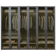 DREHTÜRENSCHRANK 300/236/58 cm 6-türig Graphitfarben  - Schwarz/Graphitfarben, Design, Glas/Holzwerkstoff (300/236/58cm) - Novel