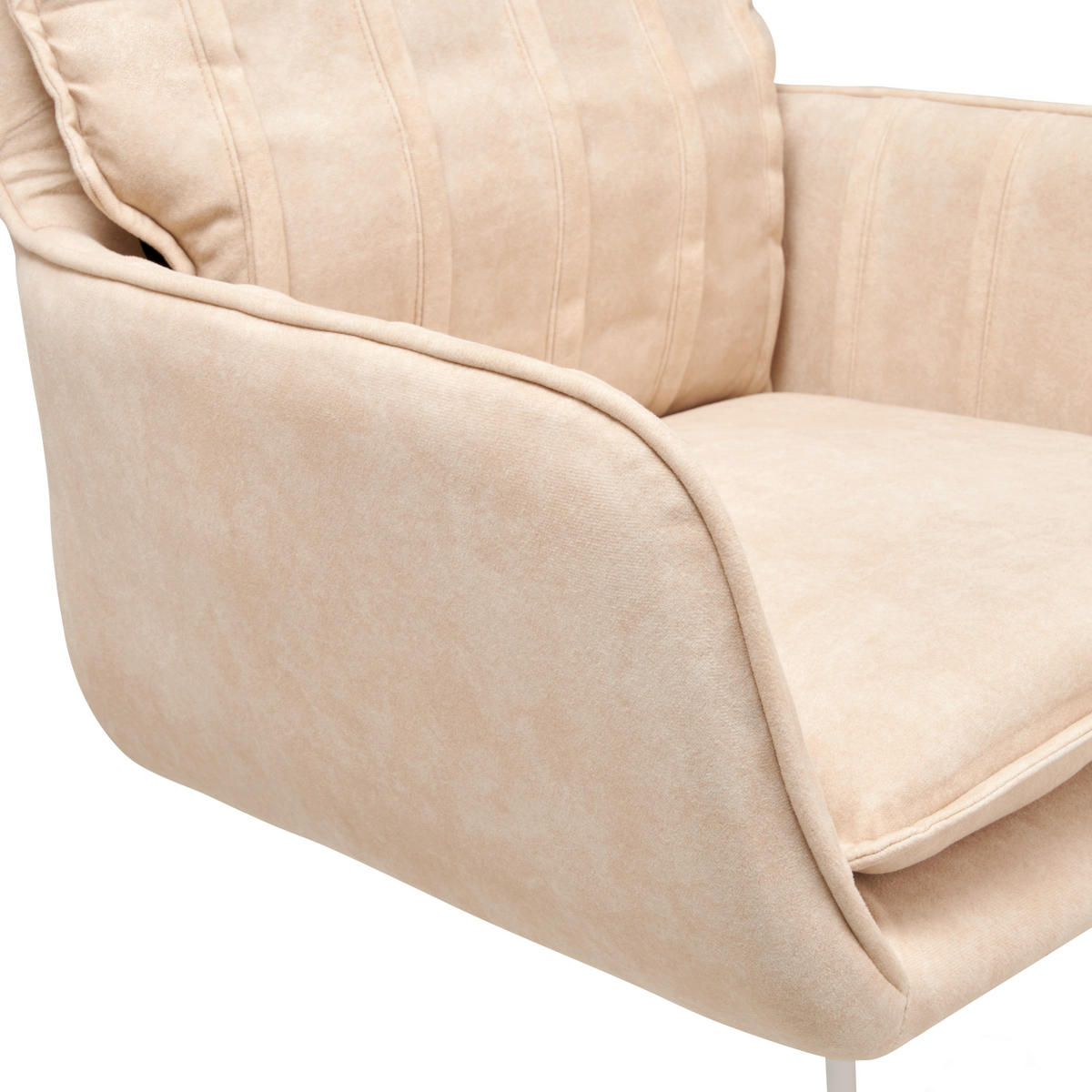 OTOČNÁ ŽIDLE, mikrovlákno, béžová - béžová, Lifestyle, kov/dřevo (56/89-97/69cm) - MID.YOU
