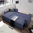 ECKSOFA in Cord, Webstoff Blau  - Blau/Schwarz, MODERN, Holz/Textil (157/265cm) - Carryhome