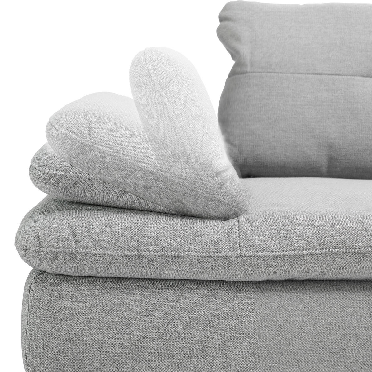 ECKSOFA  in Flachgewebe Hellgrau  344/271 cm  - Hellgrau/Schwarz, Design, Textil/Metall (344/271cm) - Chilliano