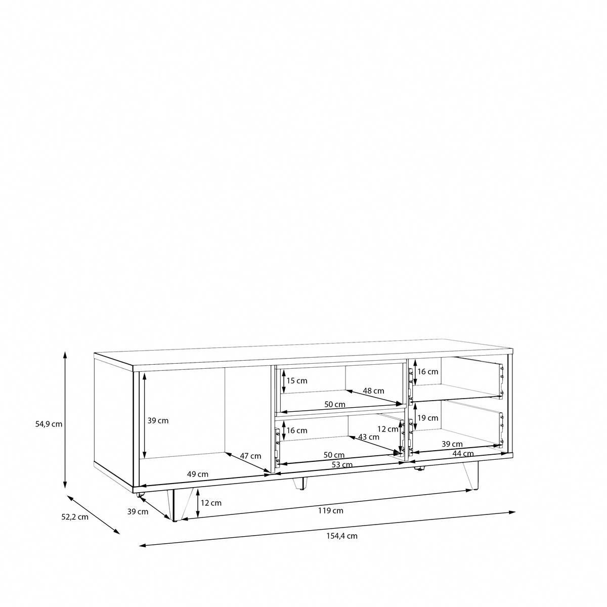 TV-ELEMENT - Taupe/Sandfarben, Design, Holzwerkstoff/Kunststoff (154,5/54,4/52,2cm) - Carryhome
