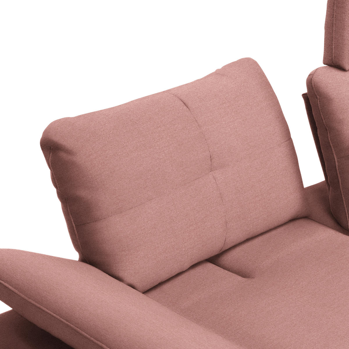 ECKSOFA in Webstoff Altrosa  301/179 cm  - Schwarz/Altrosa, Design, Textil/Metall (301/179cm) - Chilliano