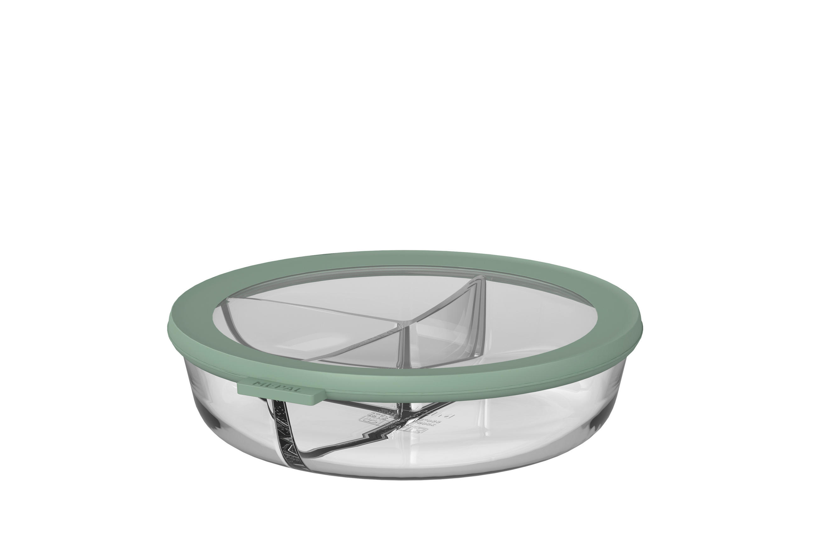 FRISCHHALTEDOSE Cirqula 1 L  - Klar/Salbeigrün, KONVENTIONELL, Glas/Kunststoff (22,5/6/23,5cm) - Mepal