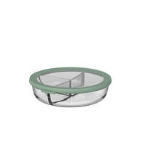 FRISCHHALTEDOSE Cirqula 1 L  - Klar/Salbeigrün, KONVENTIONELL, Glas/Kunststoff (22,5/6/23,5cm) - Mepal