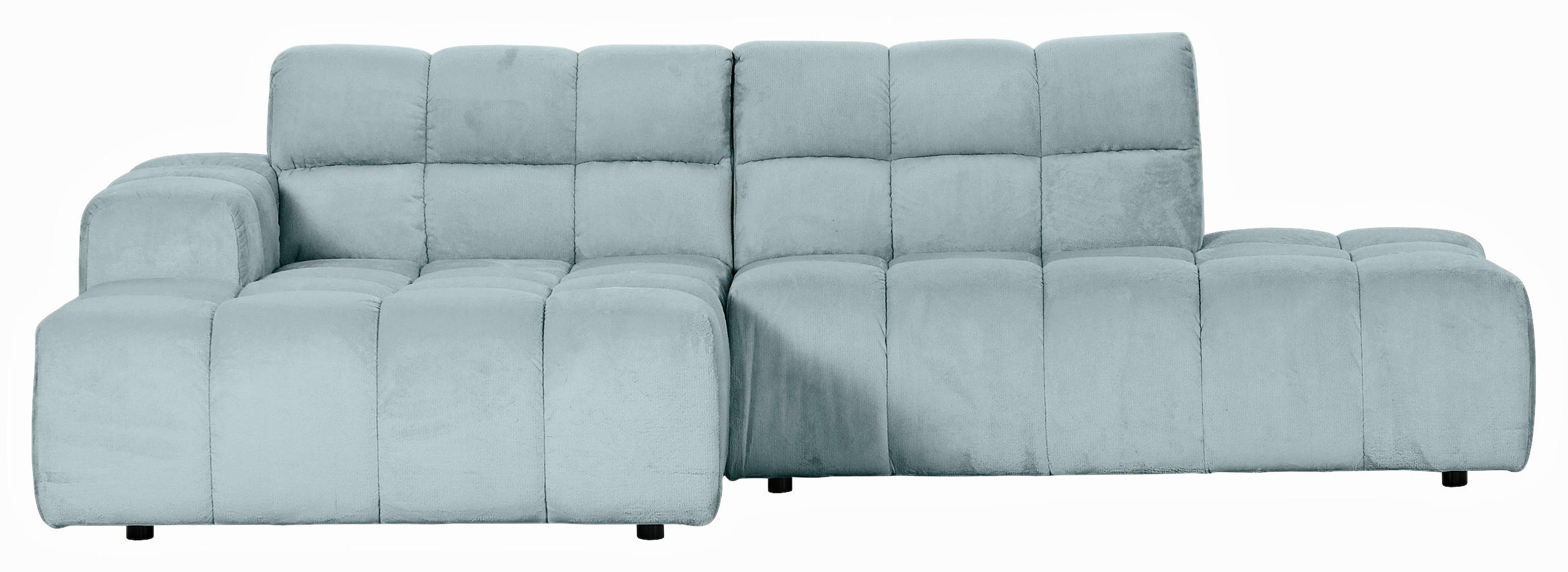 HÖRNSOFFA i plysch mintgrön  - mintgrön/svart, Klassisk, textil/plast (155/282cm) - MID.YOU