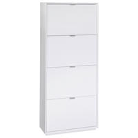 OMARA ZA ČEVLJE bela - srebrne barve/bela, Design, umetna masa/leseni material (65/160/25cm) - MID.YOU