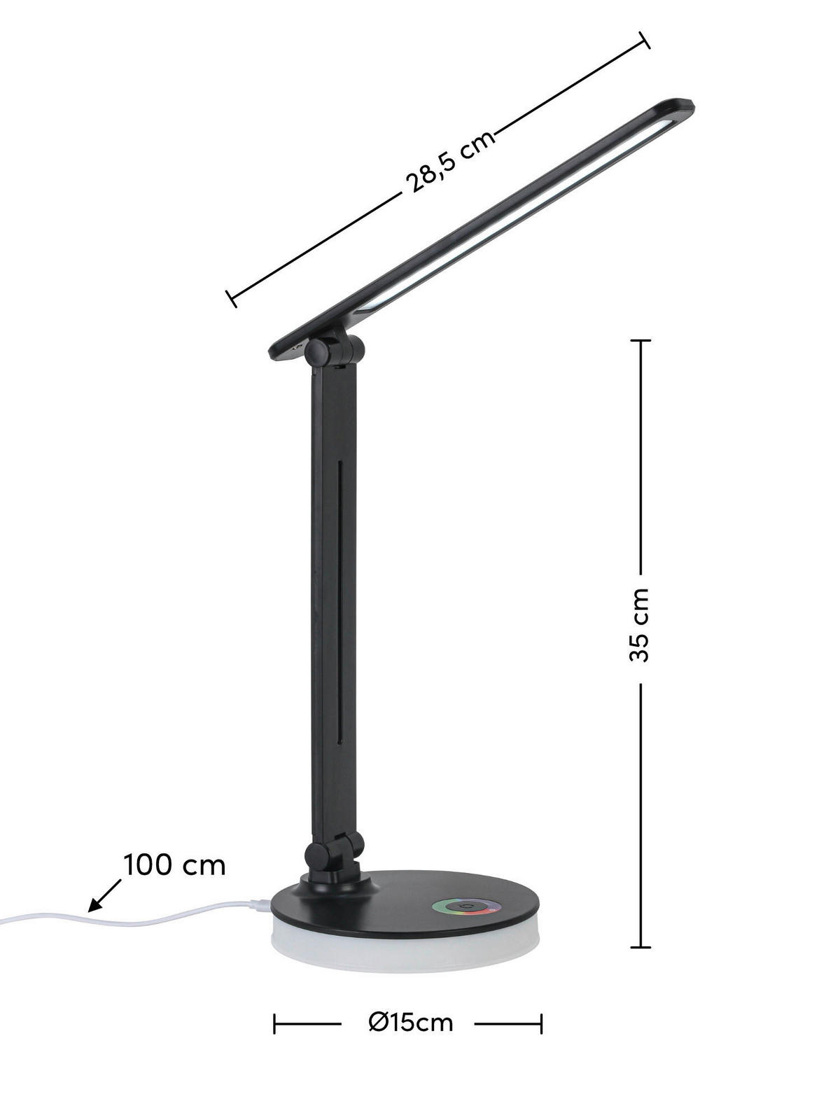 LED LAMPA ZA RADNI STO  - providno/crna, Osnovno, plastika (28,5/35/15cm) - Novel