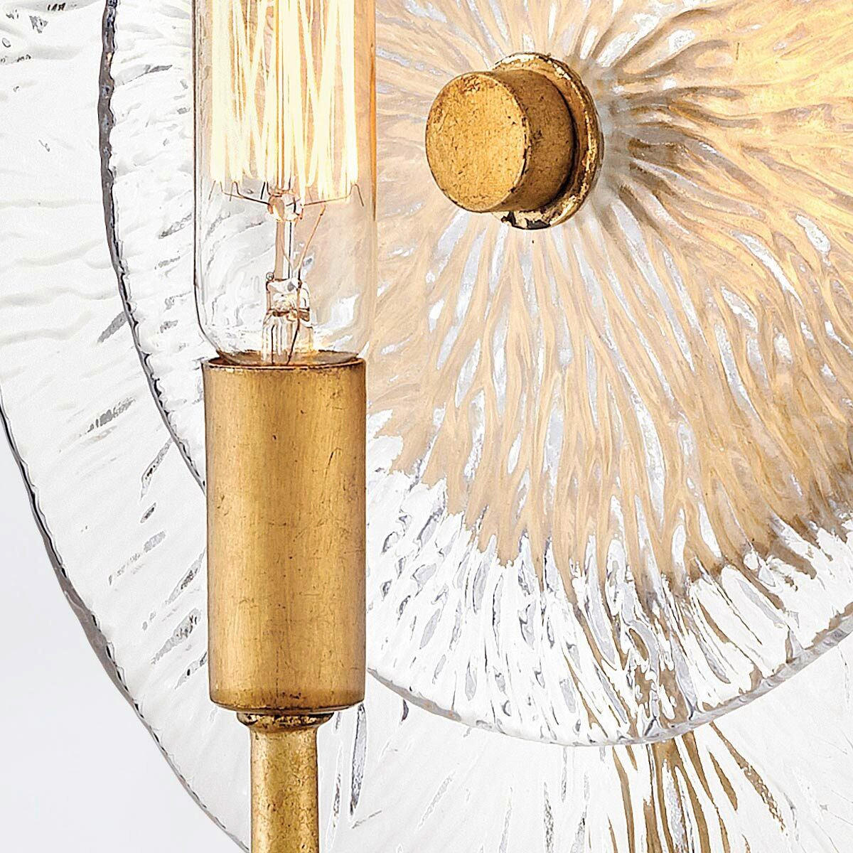 WANDLEUCHTE Rene  30/25,4/10,2 cm  - Goldfarben, KONVENTIONELL, Glas/Metall (30/25,4/10,2cm) - Elstead Lighting