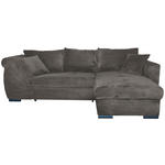 ECKSOFA Mokka Cord  - Schwarz/Mokka, KONVENTIONELL, Textil/Metall (258/168cm) - Carryhome