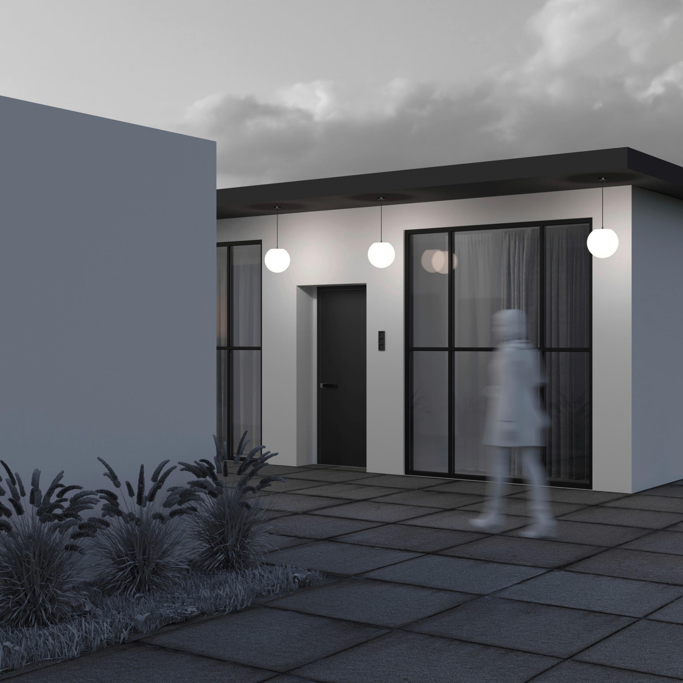 VENKOVNÍ SVÍTIDLO 30/36 cm - bílá/černá, Basics, kov/plast (30/36cm)