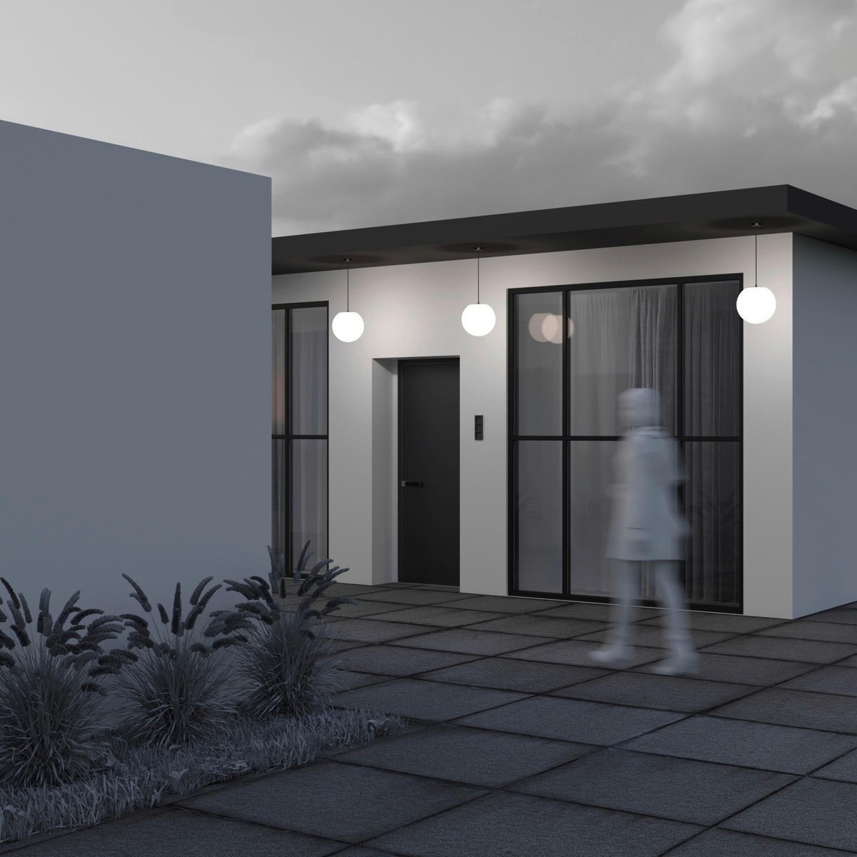 VENKOVNÍ SVÍTIDLO 30/36 cm - bílá/černá, Basics, kov/plast (30/36cm)