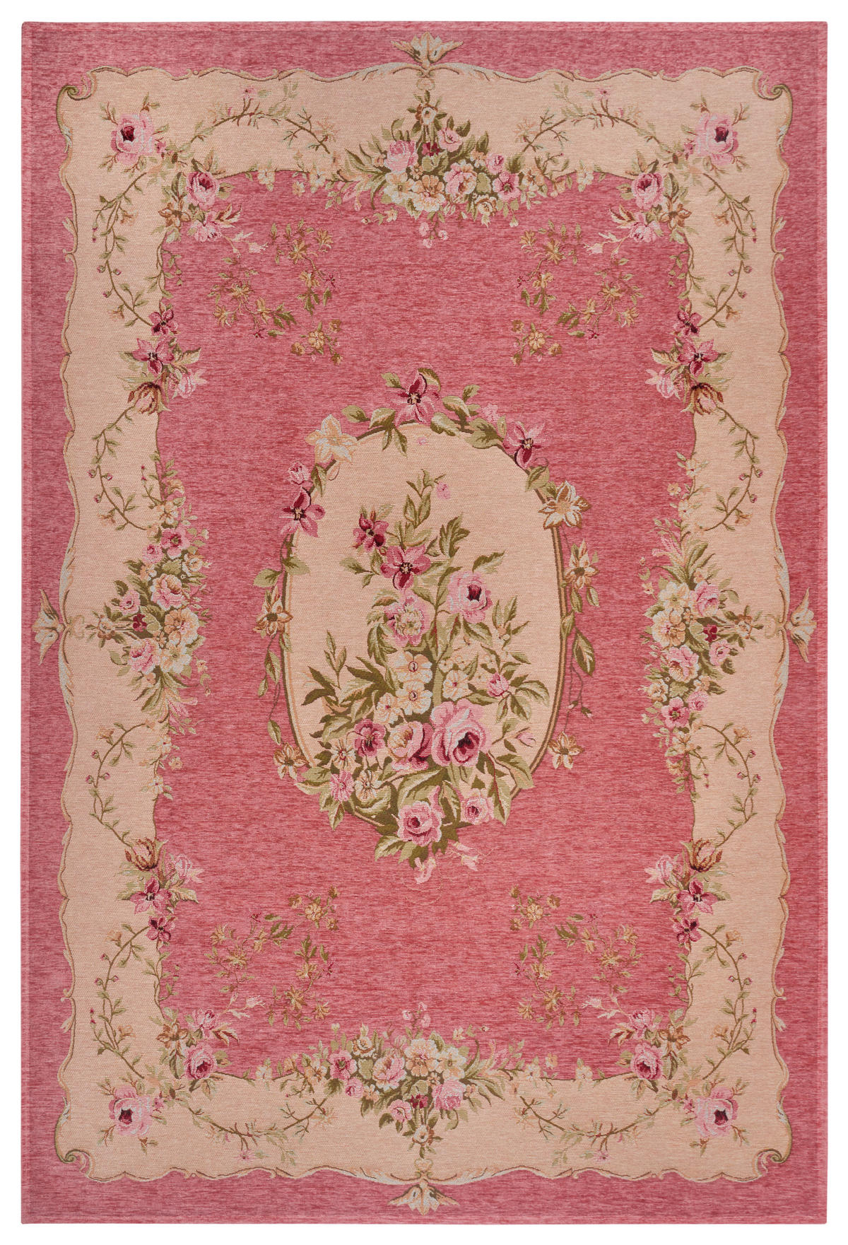 FLACHWEBETEPPICH 150/220 cm Gobelin Pink, Beige rechteckig  - Pink/Beige, Design, Kunststoff/Textil (150/220cm) - Hanse Home