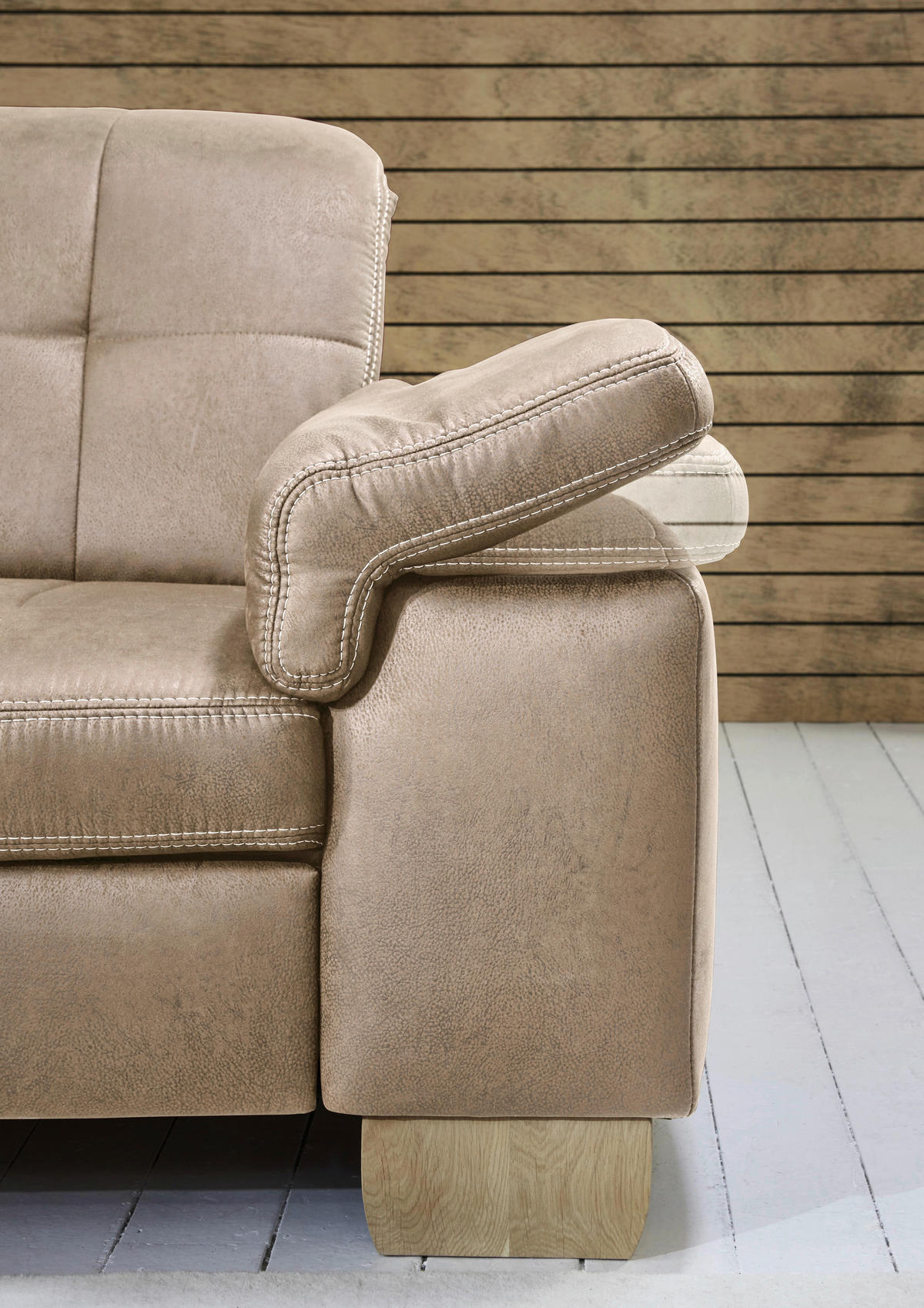 ECKSOFA in Mikrofaser Beige  - Beige, Konventionell, Holz/Textil (243/299cm) - Carryhome