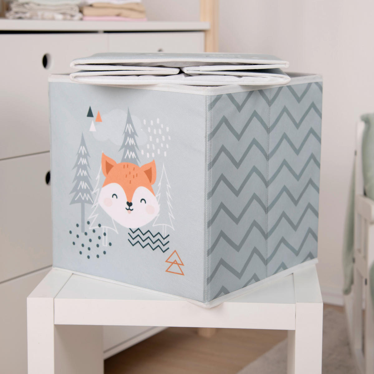 AUFBEWAHRUNGSBOX NORDIC FOREST  - Salbeigrün, Basics, Textil (30/30/30cm) - Herding