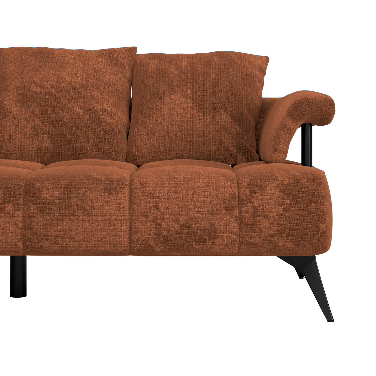 ECKSOFA in Flachgewebe Rostfarben  - Rostfarben/Schwarz, Modern, Kunststoff/Textil (200/297cm) - Livetastic