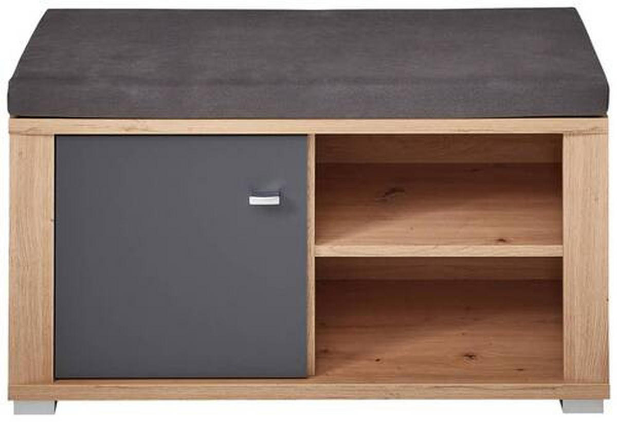 GARDEROBE 5-teilig  in 260/199/38 cm  - Graphitfarben/Eiche Artisan, Design, Holzwerkstoff/Textil (260/199/38cm) - Xora