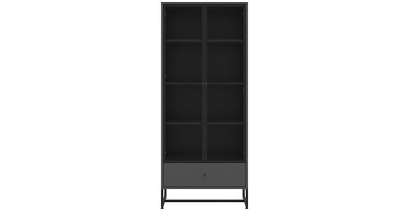 VITRINE in Anthrazit, Schwarz - Anthrazit/Schwarz, MODERN, Holzwerkstoff/Metall (80/190/41cm) - Novel
