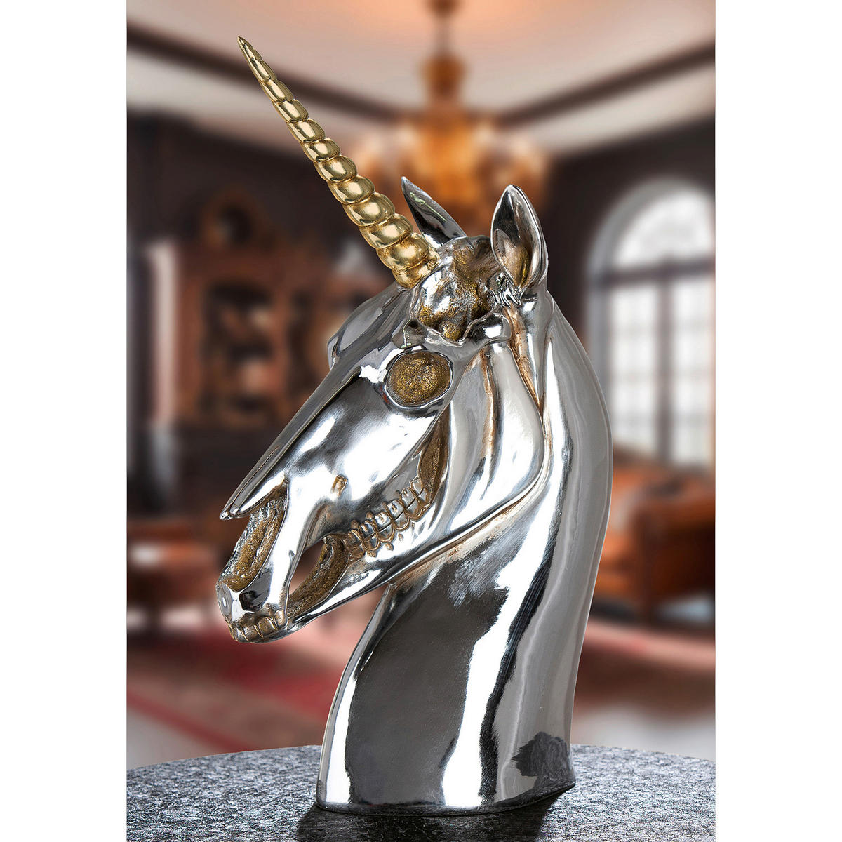 DEKOEINHORN - Silberfarben, Basics, Kunststoff (18/32,5/11cm)