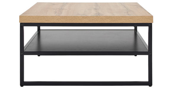 COUCHTISCH 75/75/40 cm quadratisch Naturfarben, Schwarz  - Schwarz/Naturfarben, Basics, Holzwerkstoff/Metall (75/75/40cm) - Carryhome