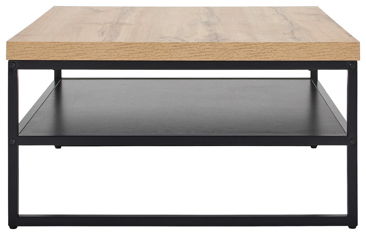 COUCHTISCH 75/75/40 cm quadratisch Naturfarben, Schwarz  - Schwarz/Naturfarben, Basics, Holzwerkstoff/Metall (75/75/40cm) - Carryhome