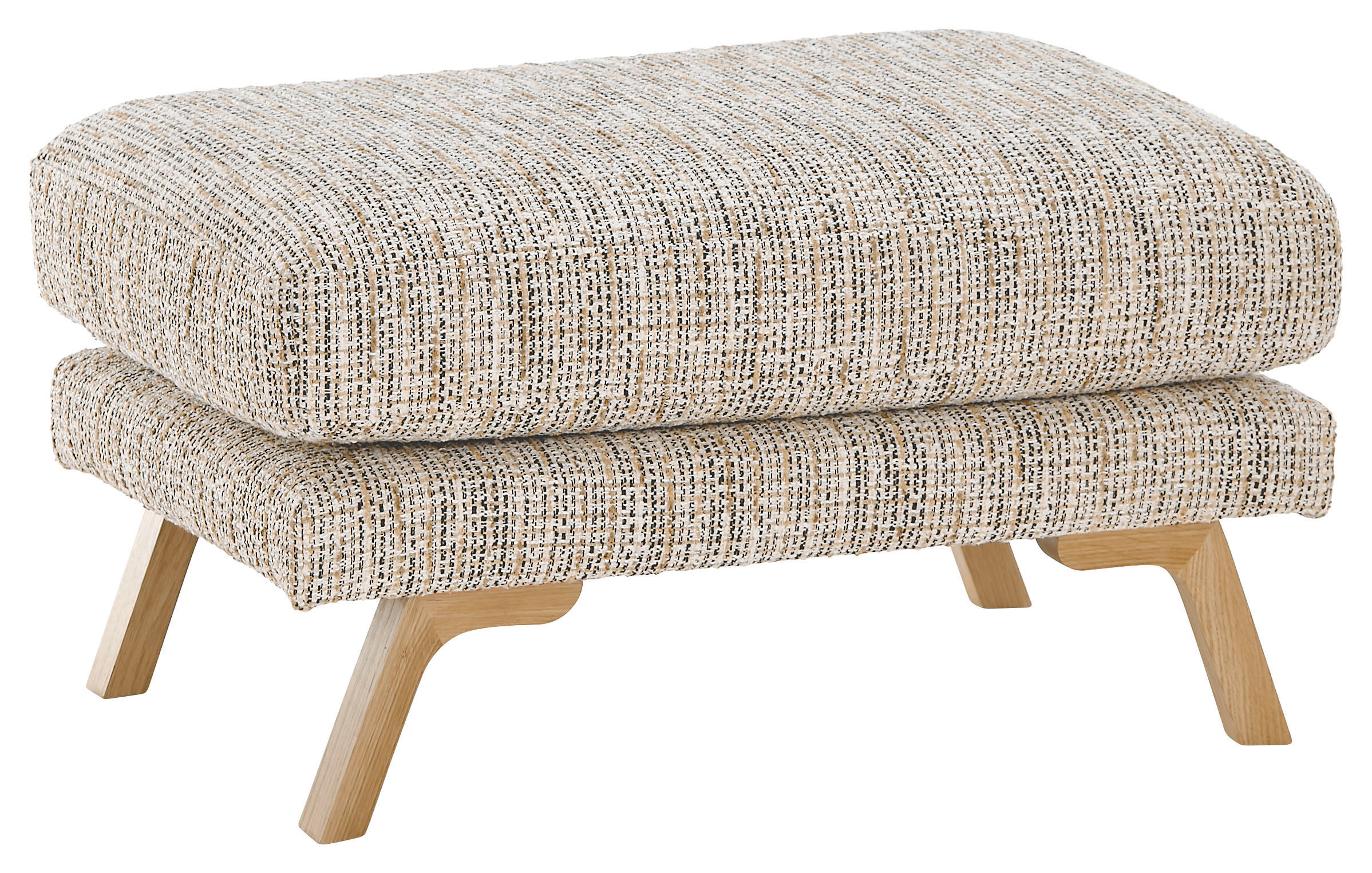 HOCKER Webstoff Creme  - Eichefarben/Creme, KONVENTIONELL, Holz/Textil (80/49/75cm) - SetOne by Musterring