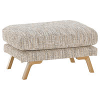 HOCKER Webstoff Creme  - Eichefarben/Creme, KONVENTIONELL, Holz/Textil (80/49/75cm) - SetOne by Musterring