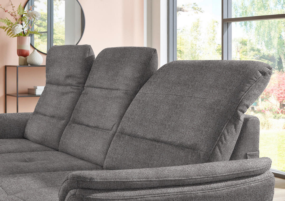 ECKSOFA in Flachgewebe Dunkelbraun  260/181 cm  - Dunkelbraun/Schwarz, KONVENTIONELL, Textil/Metall (260/181cm) - Beldomo Speed