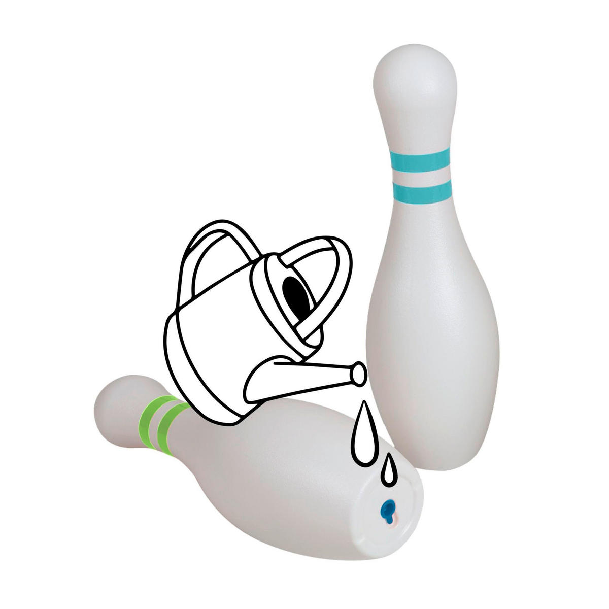 OUTDOORSPIEL XXL Bowling  - Blau/Pastellgrün, Basics, Kunststoff/Textil (13/38,5/13cm) - alldoro
