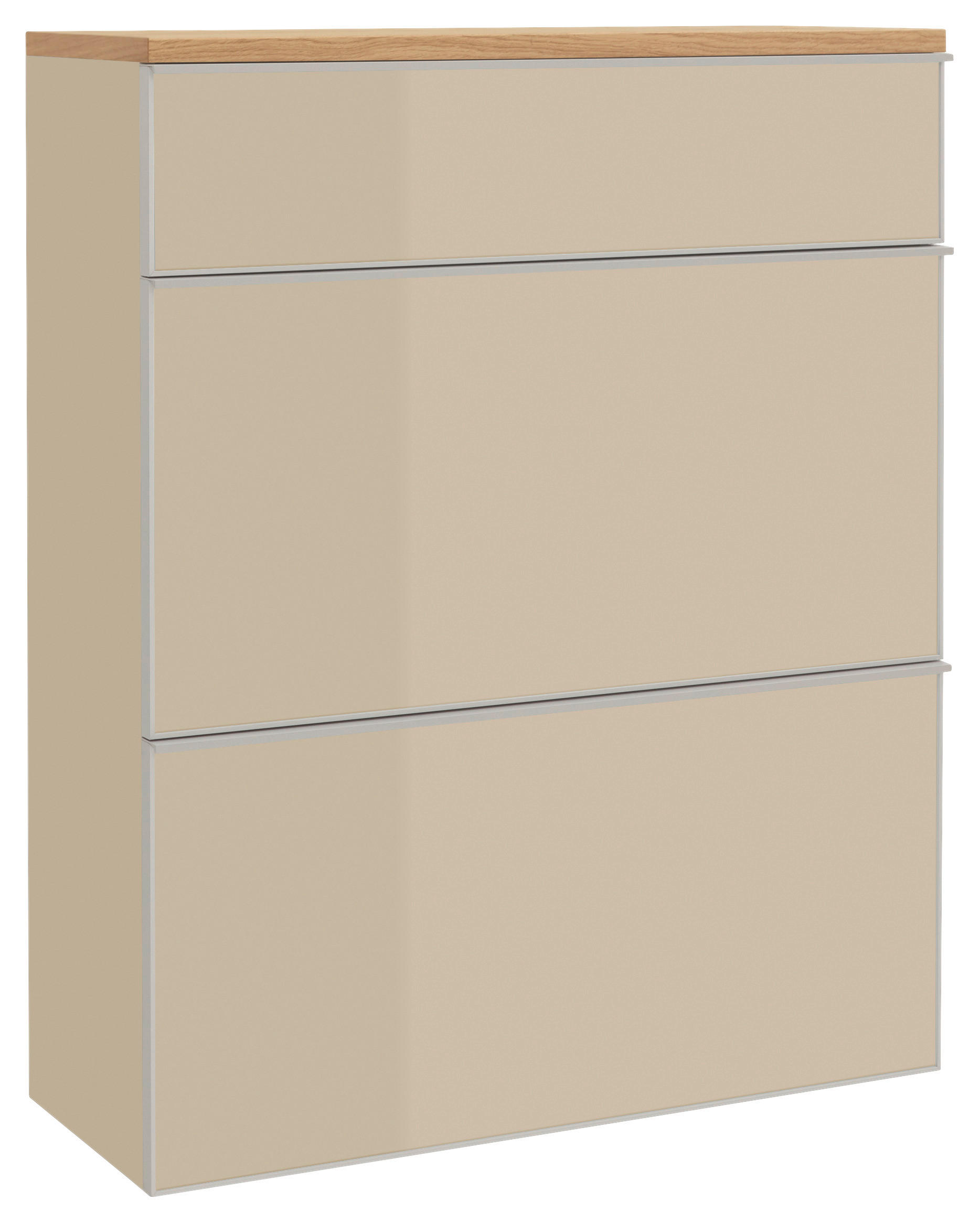 SCHUHKIPPER  in 84/102/31 cm  - Eichefarben/Silberfarben, Design, Glas/Holz (84/102/31cm)