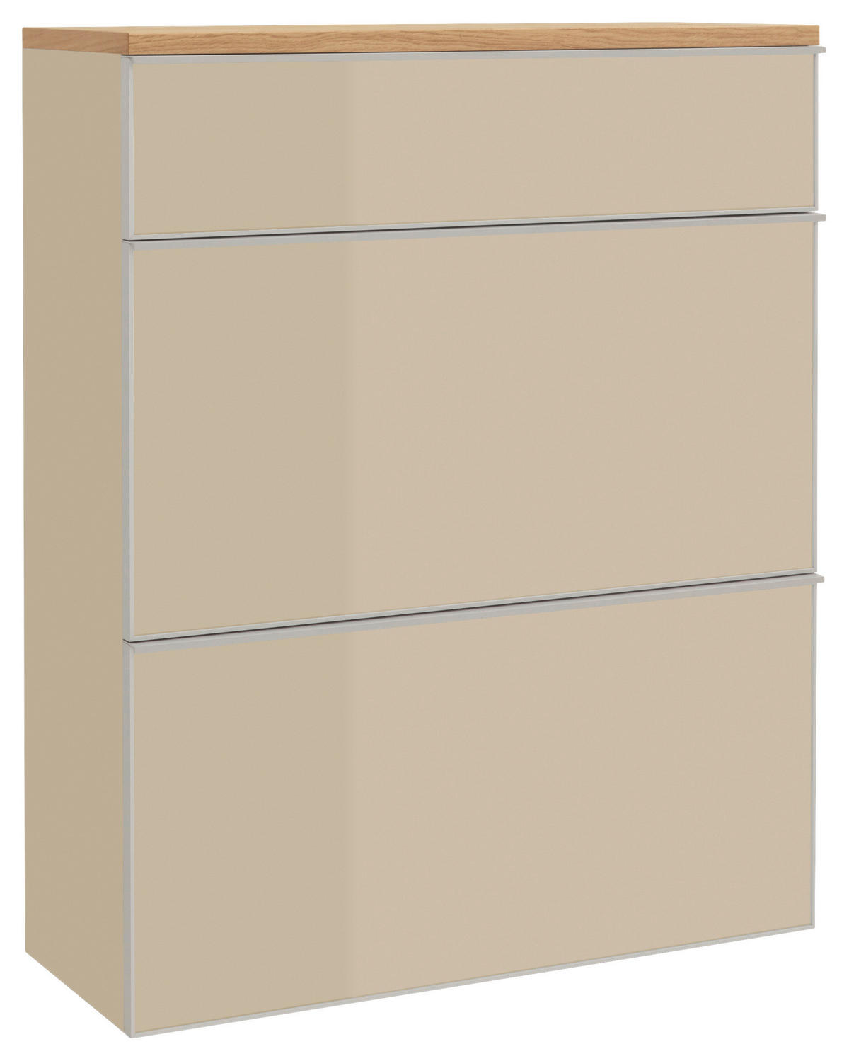 SCHUHKIPPER  in 84/102/31 cm  - Eichefarben/Silberfarben, Design, Glas/Holz (84/102/31cm)