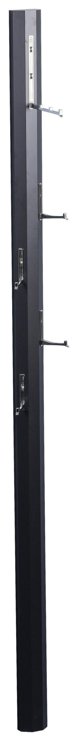 GARDEROBENPANEEL  in 8/185/4 cm  - Chromfarben/Schwarz, Basics, Holzwerkstoff/Metall (8/185/4cm)