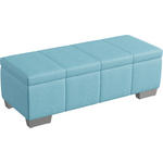 HOCKERBANK 129/43/50 cm Webstoff Pastellblau  - Chromfarben/Pastellblau, KONVENTIONELL, Textil (129/43/50cm) - Dieter Knoll