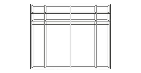 DREHTÜRENSCHRANK 300/216/58 cm,  in Weiß, 6-türig  - Chromfarben/Weiß, Design, Glas/Holzwerkstoff (300/216/58cm) - Novel