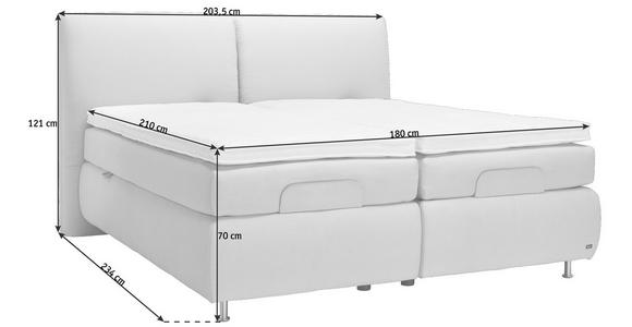 BOXSPRINGBETT 180/210 cm in Beige - Beige/Alufarben, KONVENTIONELL, Textil/Metall (180/210cm) - Dieter Knoll