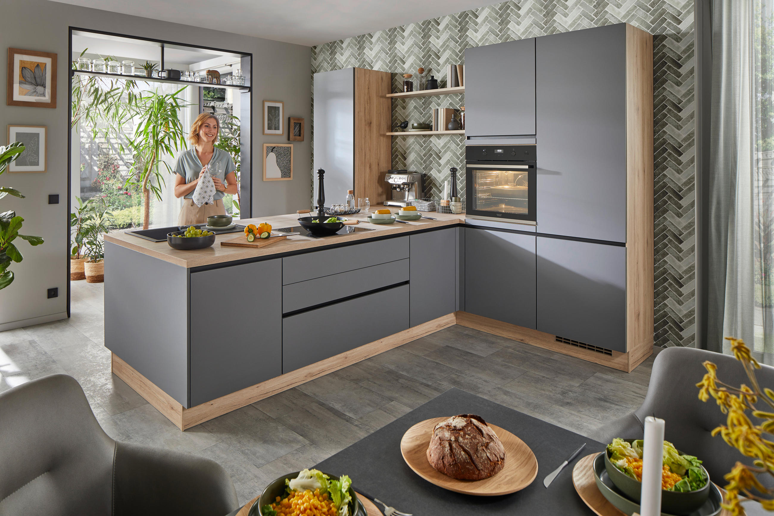 BUCĂTĂRIE LA COMANDĂ   - ardeziu, Design, material pe bază de lemn - Celina